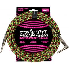 Ernie Ball Câbles instrument gaine tissée jack/jack coudé 5,5m Good Vibration - Vue 1